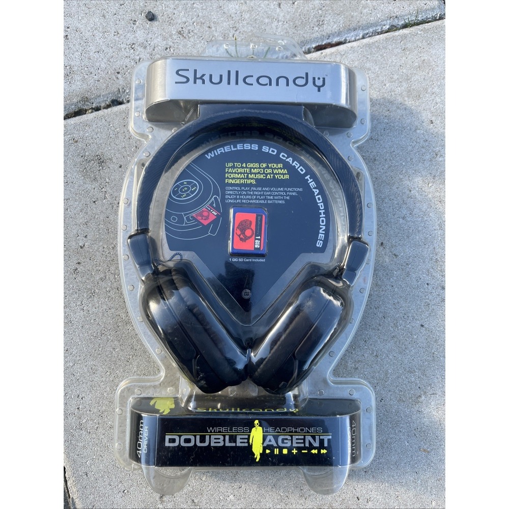 Skullcandy Double Agent  Black Wireless Earphones 40mm  Headphones